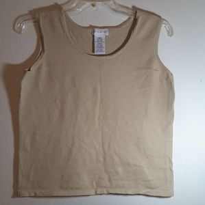 White Stag Tan Knit Tank Top Size L (12/14)